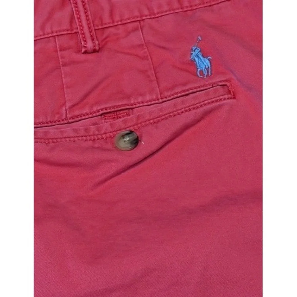 Polo Ralph Lauren Men Coral Stretch Cotton Twill Chino Shorts Size 40 Flat Front